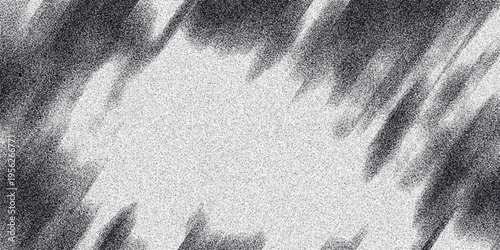 Abstract grayscale textured background with a central bright area framed by dark smudged diagonal lines and a pervasive grainy noise effect