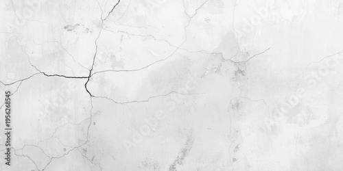 Grunge Cracked Concrete Wall Texture in Gray Tones with Subtle Stains and Peeling Paint  Abstract White and Light Gray Weathered Surface for Industrial Design Background.