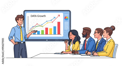 Business Leader Presenting Financial Growth Chart