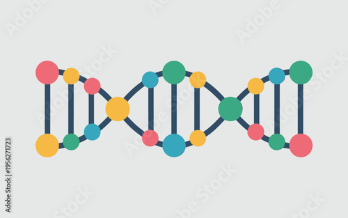 Educational DNA Helix Science Vector Illustration Creative Coloring Pa