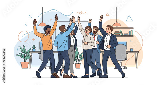 Team Celebrating Successful Project Milestone