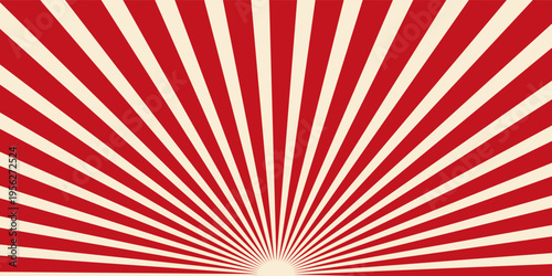 Vintage Japan Red Rising Sun, Sun Ray - Vintage Red Rising Sun Background. Vector illustration of a Rising Sun background with a grunge texture.