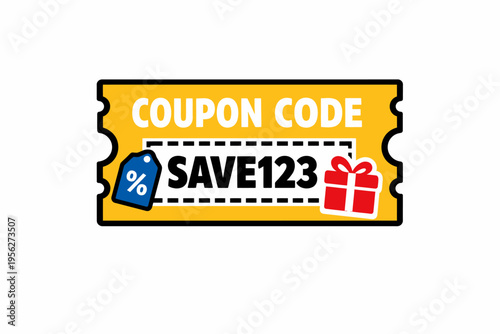 Discount coupon code SAVE123 for savings and gifts
