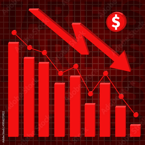 Reducing import tariffs. Concept of tariff reduction, economics, and trade. Flat dark style.