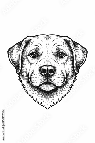 Vector Illustration of Stick and Poke Style Tattoo of Dog