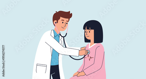 Doctor Checking Patient With Stethoscope Medical Care