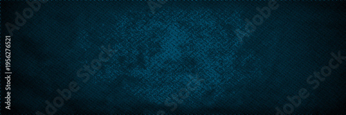 Black and Blue Halftone Grain Texture Background with Distressed Polka Dot Pattern and Vintage Grunge Gradient Overlay. vector illustration