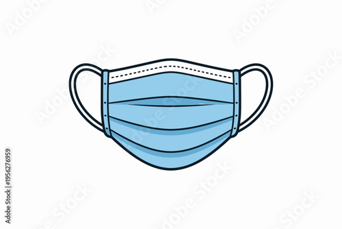 Blue disposable face mask for health protection and safety