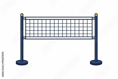 Illustration of a blue metal barrier with grid pattern for crowd control or event management purposes effectively
