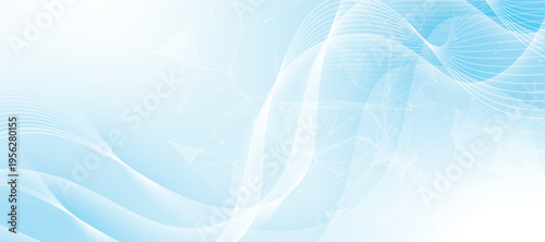 Abstract white digital dynamic wave background. Futuristic technology concept. Business banners, flyers