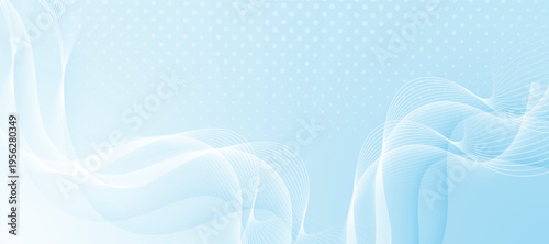 Abstract tech wave abstract background with curved digital lines medicine and science concept background. Geometric medical cross horizontal banner.