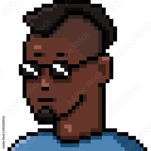Vector Pixel Art Userpic of Black Man with Mohawk