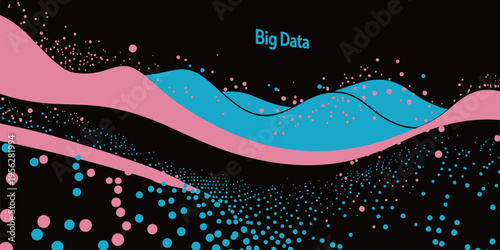Colorful waves of data movement in a digital design showcasing big data concepts in a modern background