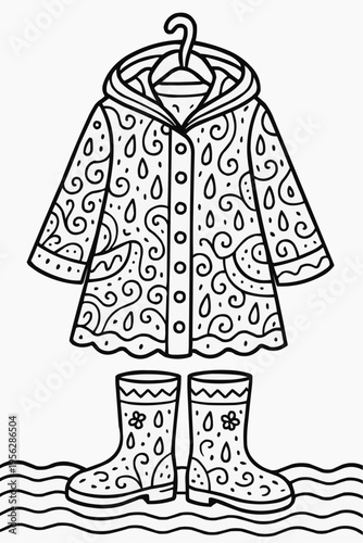 vector illustration of a rain coat