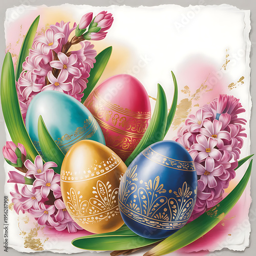 An Easter card in a bright yet minimalist style.