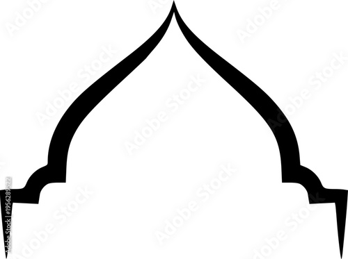 Architectural vector illustration of a pointed arch design element