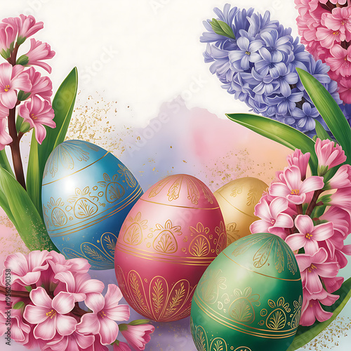 An Easter card in a bright yet minimalist style.