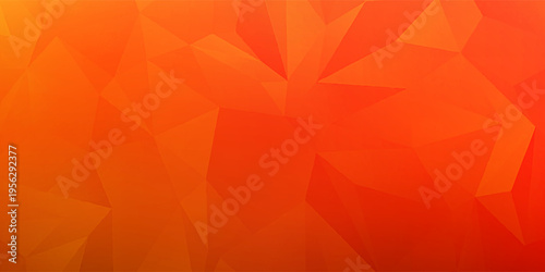 Abstract Orange Low Poly Geometric Background With Warm Gradient Polygonal Texture Design