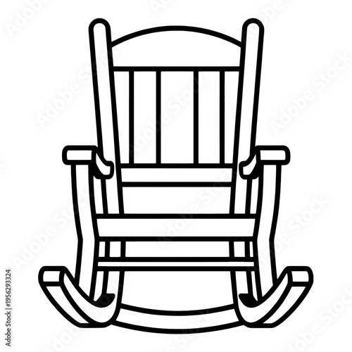 Classic Rocking Chair Outline Icon