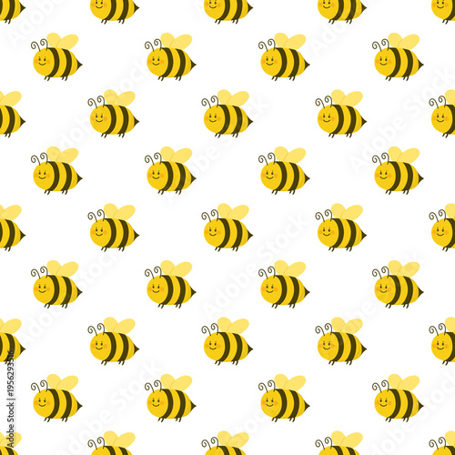 Wallpaper Mural seamless bee pattern on a transparent background Torontodigital.ca