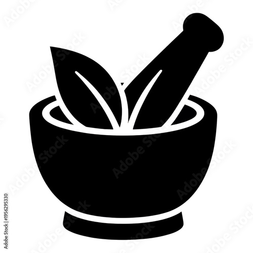 Mortar And Pestle Outline Line Icon
