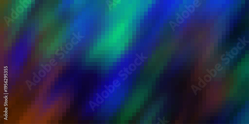 Dark Abstract Pixelated Background with Deep Blue Green and Brown Squares Geometric Digital Art Textured Pattern Moody Hues