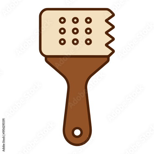 Paint Roller With Bristles Flat Icon