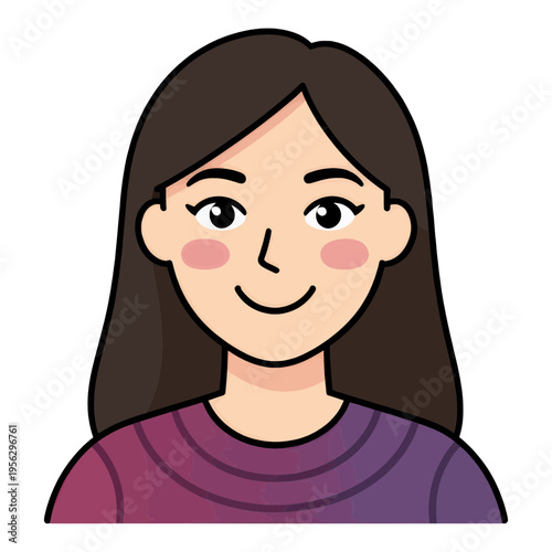 Smiling Female Avatar Vector Icon