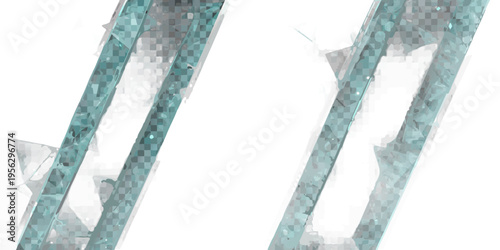Abstract shattered glass effect with a teal and black color scheme