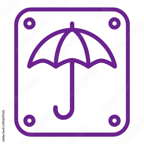 Umbrella With Screw Holes Flat Vector Icon