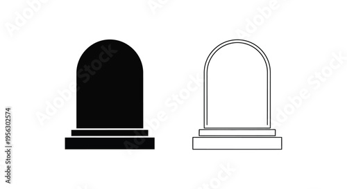 Tombstone Grave Icon Set Vector