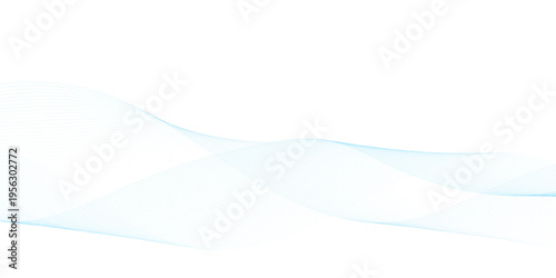 Modern blue wave background with dotted lines, flowing particle effects and light halftone net pattern on transparent background, abstract gradient curve banner vector design