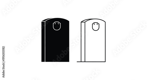 Set of 2 Gravestone Icons Vector Illustration