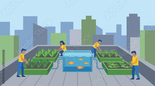 Sustainable Urban Gardening Aquaponics on a Rooftop