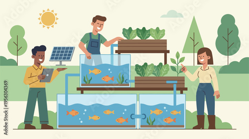 Aquaponics System Sustainable Farming, Green Technology, and Community