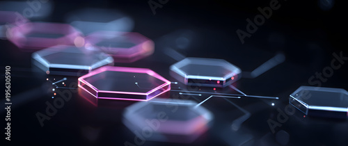 Glowing hexagonal geometry