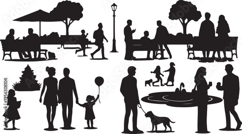 Diverse Group of Children Playing and Crawling in Black Silhouette Style on White Background silhouette This image showcases