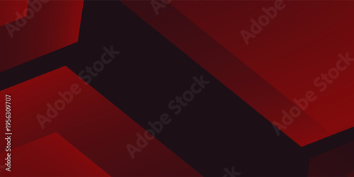 Abstract Dark Red and Black Geometric Background with Hexagonal Shapes and Professional Tech Gradient.