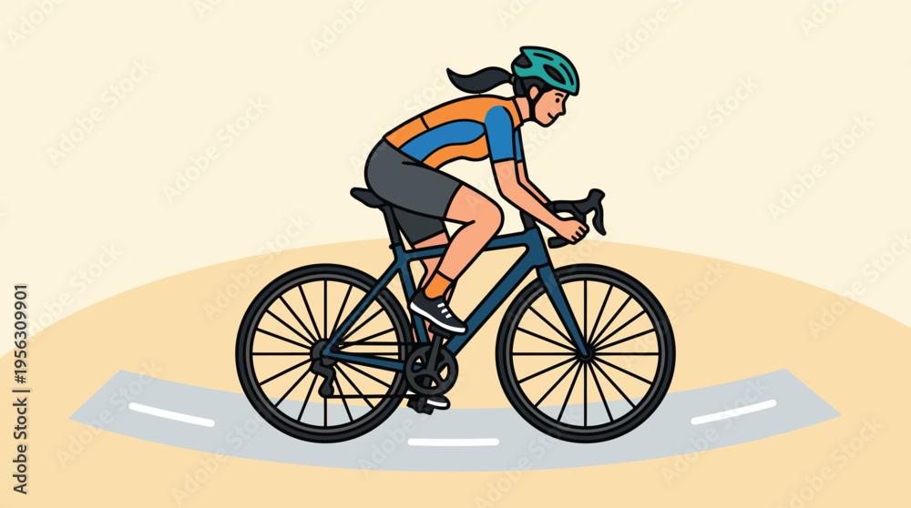 Fototapeta premium Man riding bicycle outdoors representing active lifestyle and fitness activity
