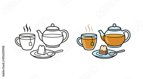 Tea and sugary drink comparison illustrating healthier beverage decision