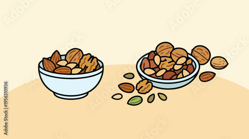 Mixed nuts in bowl representing healthy snack option