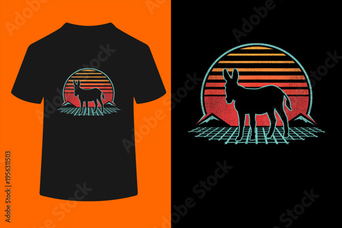 Donkey Lover Animal Retro Vintage 80s Style T-Shirt
