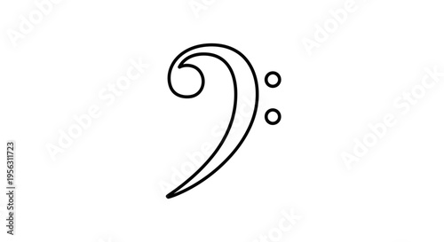 Black Musical Note Symbol on White Background.