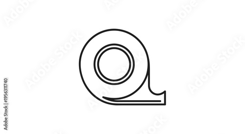 Black Tape Roll Simple Design Element.