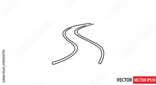 Black Wavy Lines Illustration Design Element.