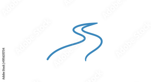Blue Swoosh Curve Line Design Element.