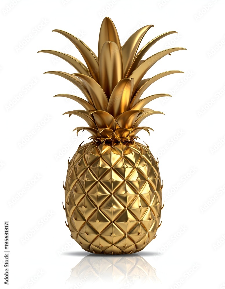 Obraz premium Golden Pineapple - A Luxurious and Eye-Catching Tropical Fruit.