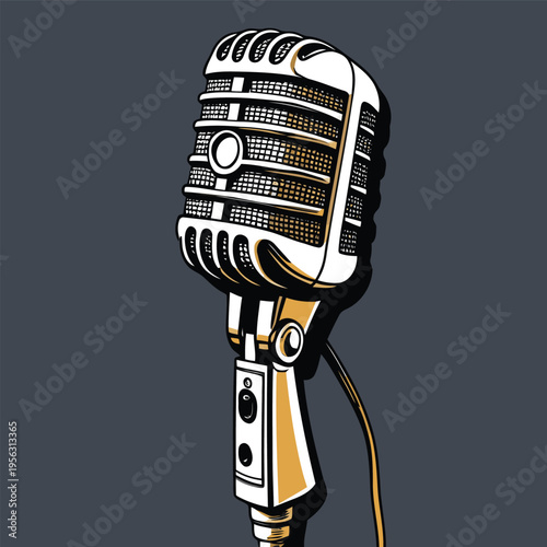 nice classic microphone vector image
