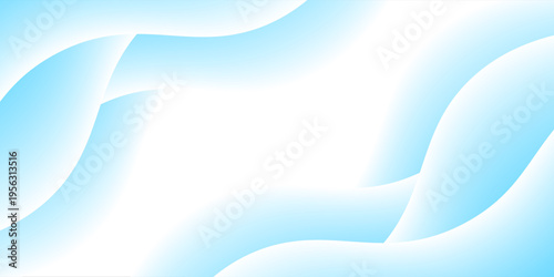 Abstract Light Blue Fluid Wave Background with Soft Gradient Curves