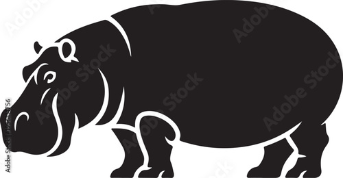 Vector illustration of a black horse
